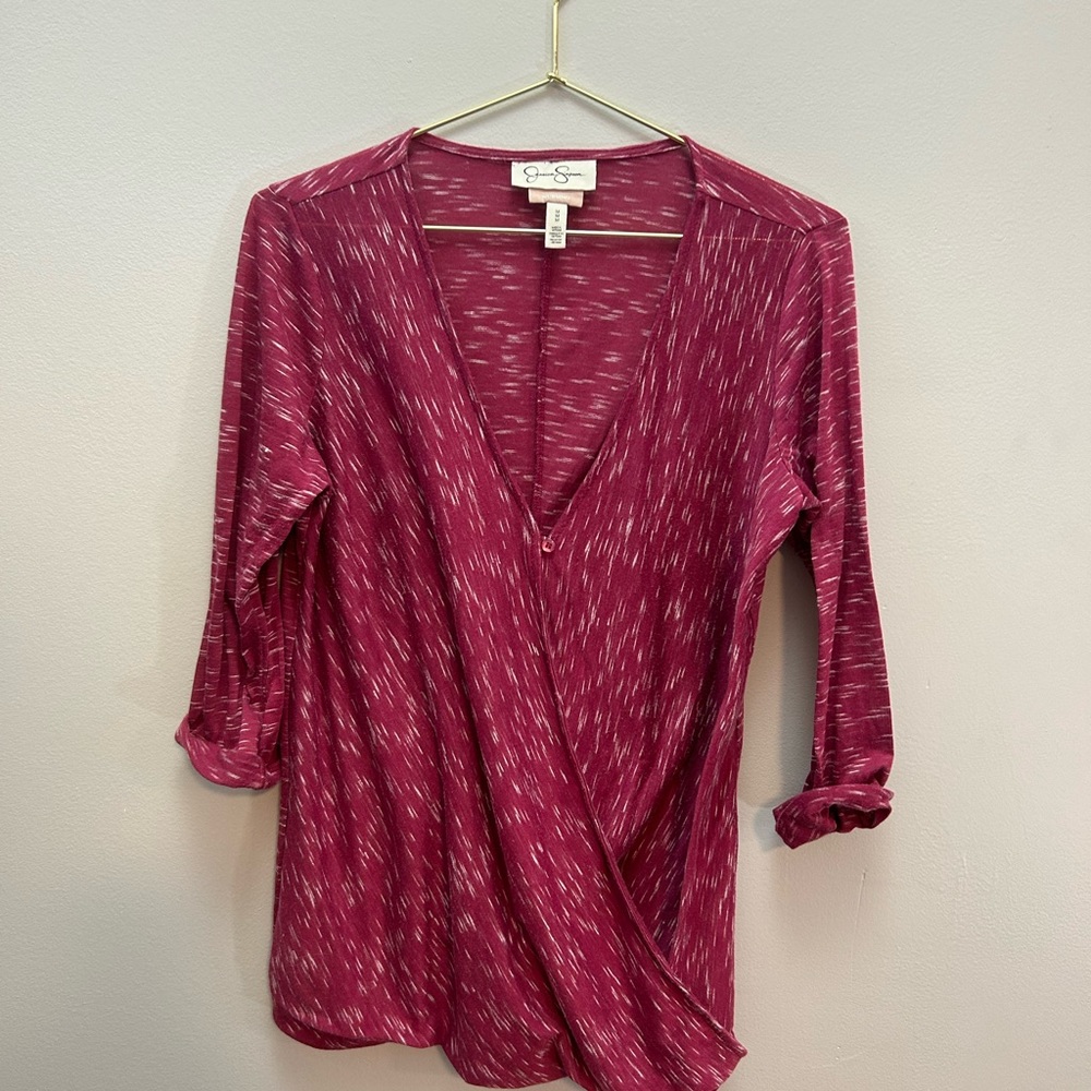 Jessica Simpson Pink Nursing Top with 3/4 Sleeves